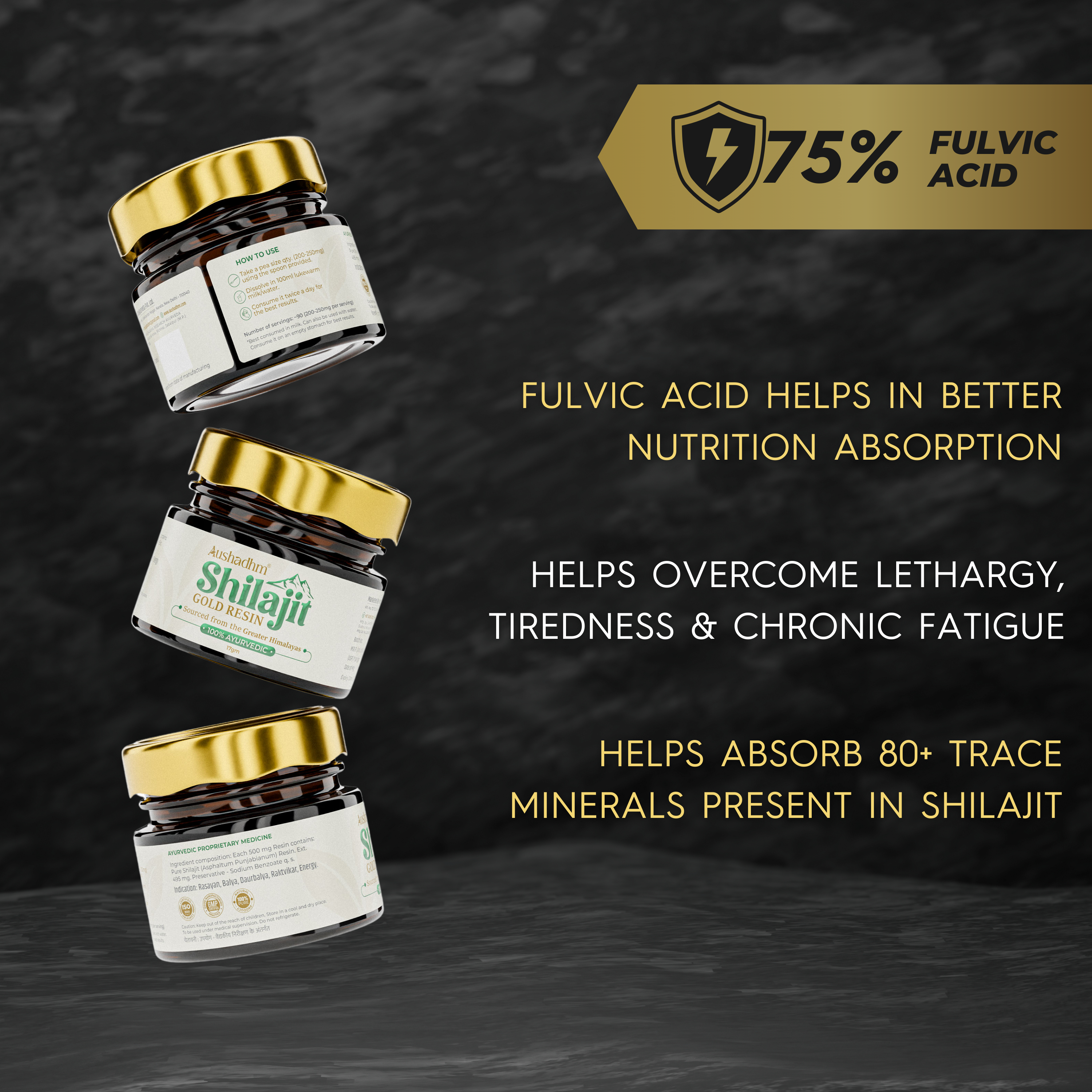 Himalayan Shilajit Pure Resin - 17 Gms | Boosts Performance, Strength & Stamina, Improves Endurance & Builds Muscle Mass