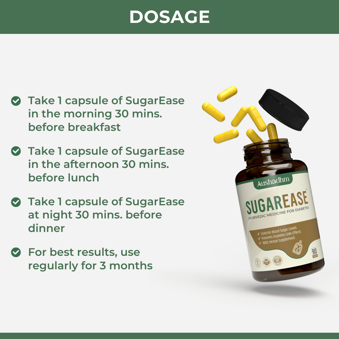 SugarEase : Ayurvedic Medicine to Control Diabetes & Blood Sugar Levels (Ministry of Ayush Approved)